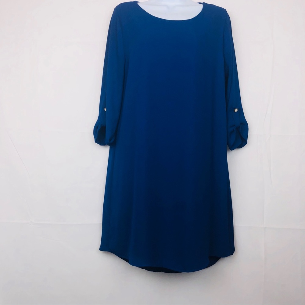 ♧ Everly Royal Blue 3/4 Sleeve Dress Size Large